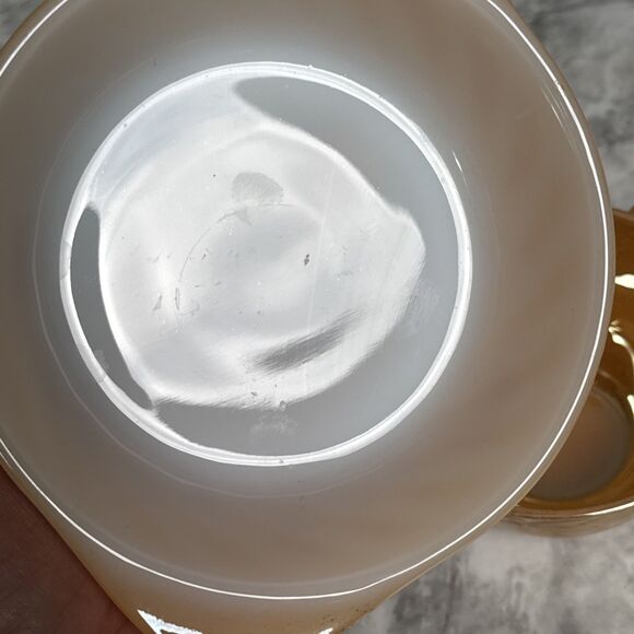 Fire King Peach Luster Vintage Teacup Small Bowls Mini Pie Lot of 4 - Picture 11 of 12